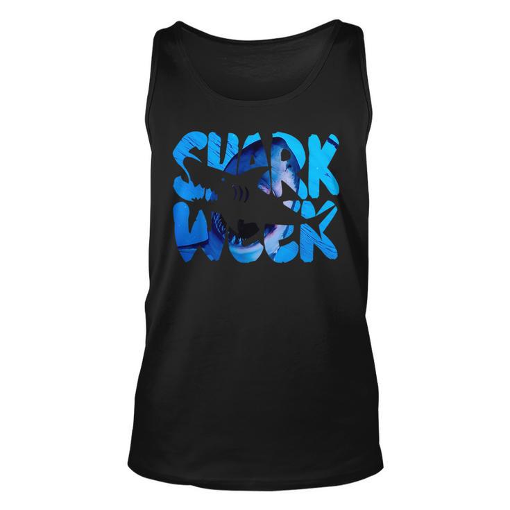 Retro Shark Ocean Biologist Animal Lover Shark Fin Week 2023 Unisex Tank Top