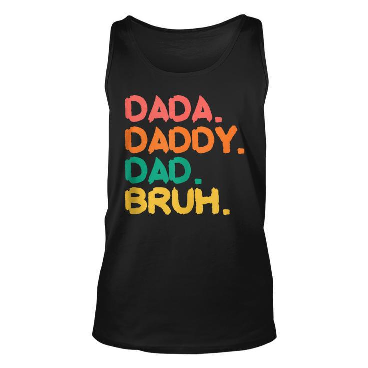 Retro Vintage Dada Daddy Dad Bruh Funny Fathers Day 2023 Unisex Tank Top