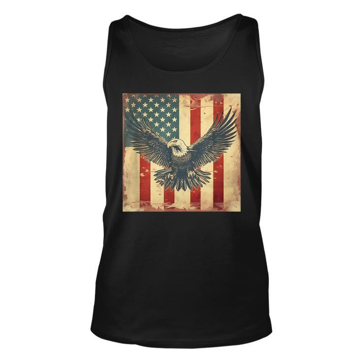 Retro Vintage Eagle American Usa Flag 4Th July Celebration Unisex Tank Top