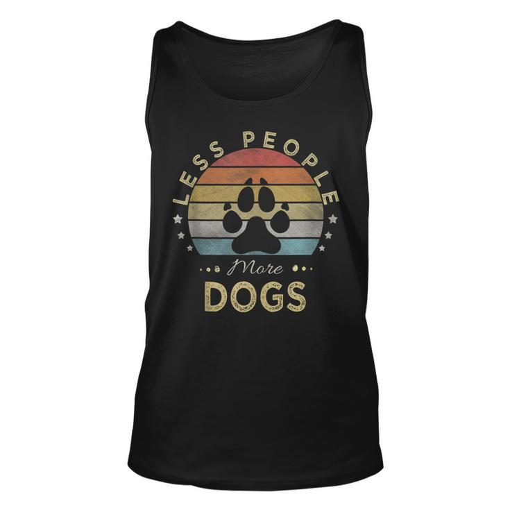 Retro Vintage Less People More Dogs Gift For Women Unisex Tank Top