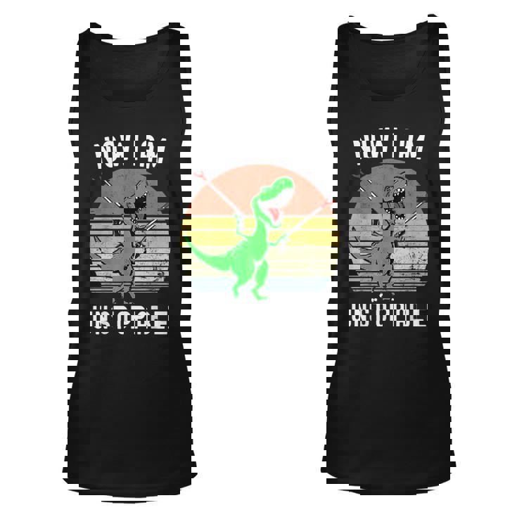 Retro Vintage Now I Am Unstoppable Trex Funny Trex Unisex Tank Top