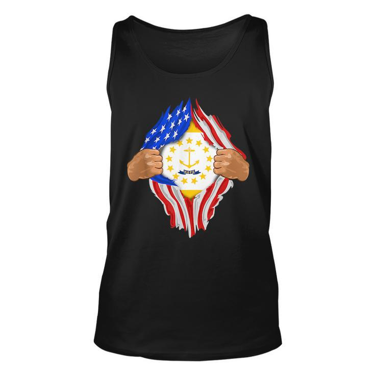 Rhode Island Roots Inside State Flag | American Proud  Unisex Tank Top