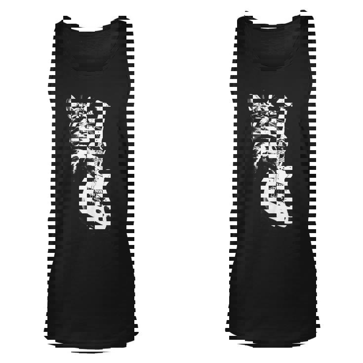 Rock Cat Playing Guitar Guitar Cat Tank Top
