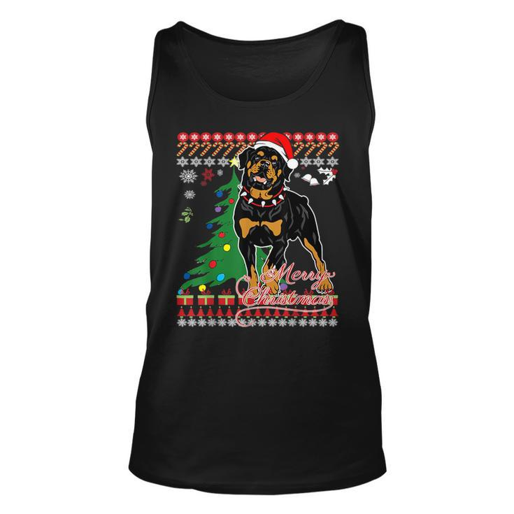 Rottweiler Ugly Christmas Sweater Tank Top