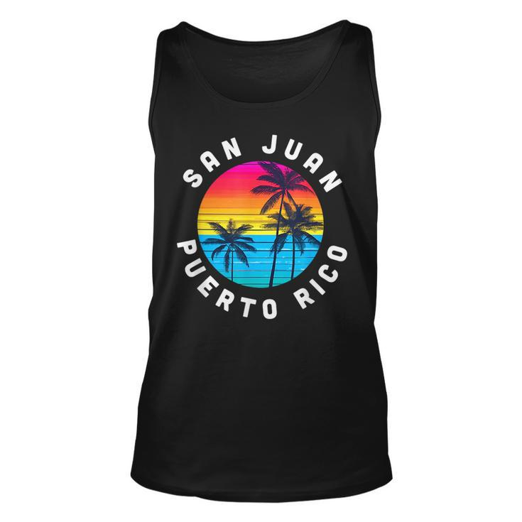 San Juan Puerto Rico Vacation Souvenir Sunset Beach  Unisex Tank Top