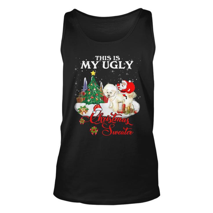 Santa Riding Bichon Frise This Is My Ugly Christmas Sweater Tank Top