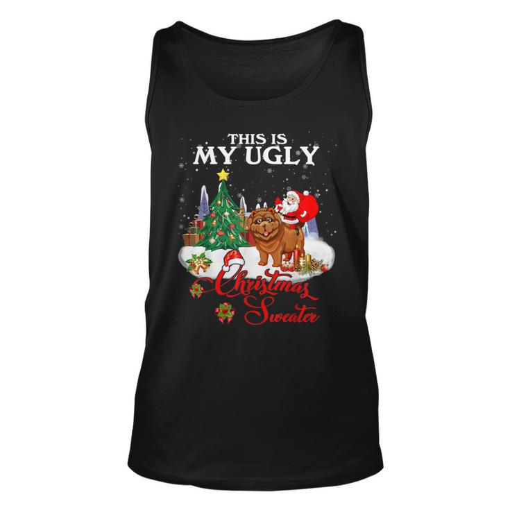 Santa Riding Chow Chow This Is My Ugly Christmas Sweater Tank Top