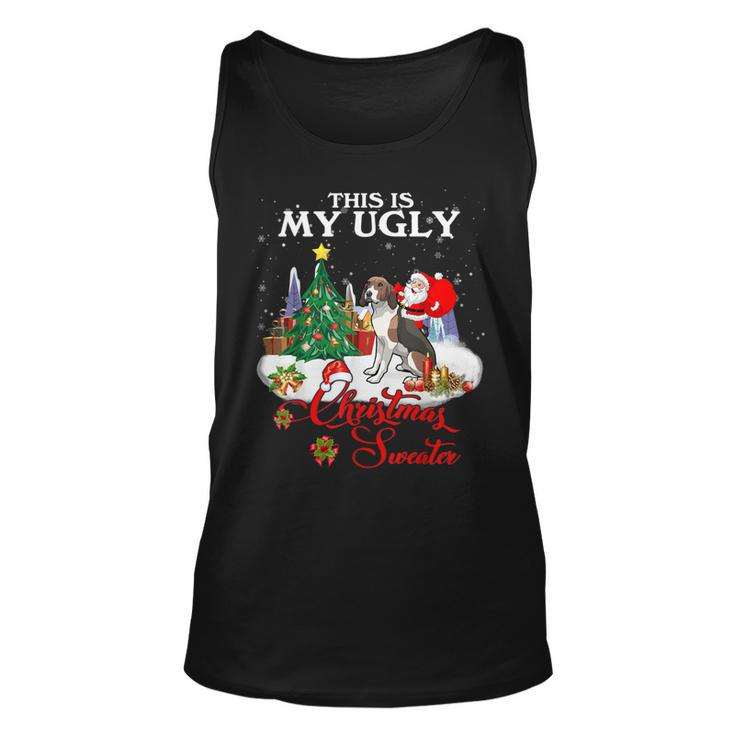 Santa Riding Coonhound This Is My Ugly Christmas Sweater Tank Top