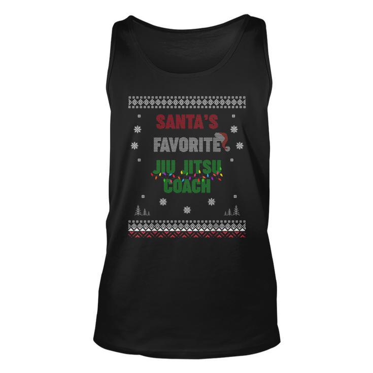 Santa's Favorite Jiu Jitsu Coach Ugly Sweater Christmas Tank Top