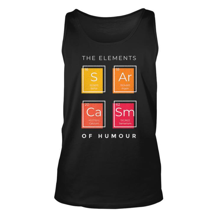 Sarcasm - Elements Of Humor Funny   Unisex Tank Top