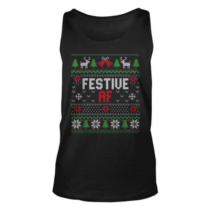 Sassy Tacky Ugly Christmas Festive Af Sweater Tank Top