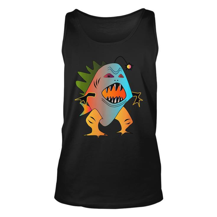Scary Colorful Fish Sea Monster Creature Graphic  Unisex Tank Top