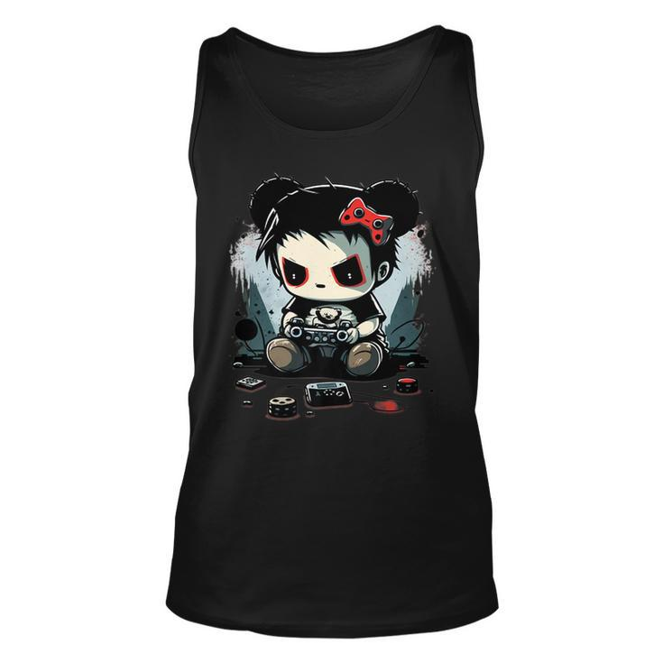 Scary Gaming Girl Video Game Online Gamer Computer Halloween Tank Top