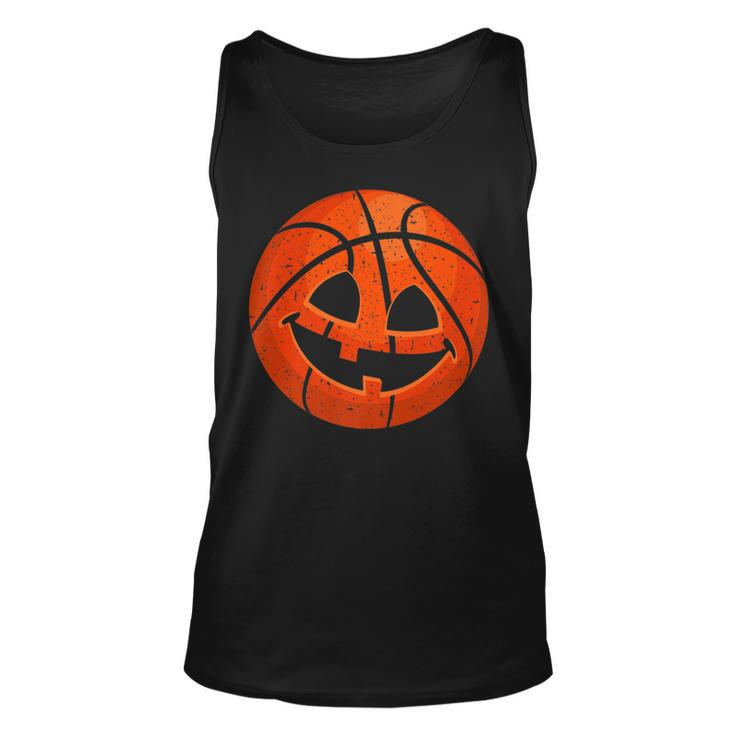 Scary Pumpkin Basketball Halloween Retro Vintage Basketball Tank Top
