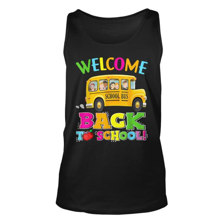 School Bus Welcome Back To School First Day Of School Bus Tank Top