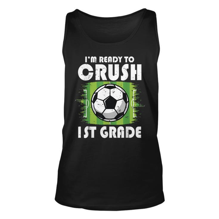 Back To School First Day Of 1St Grade Soccer Boys Kids Soccer Tank Top