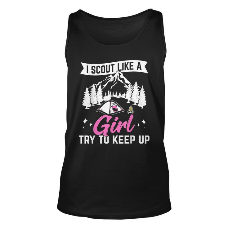 I Scout Like A Girl Try To Keep Up Scouting Scout Tank Top