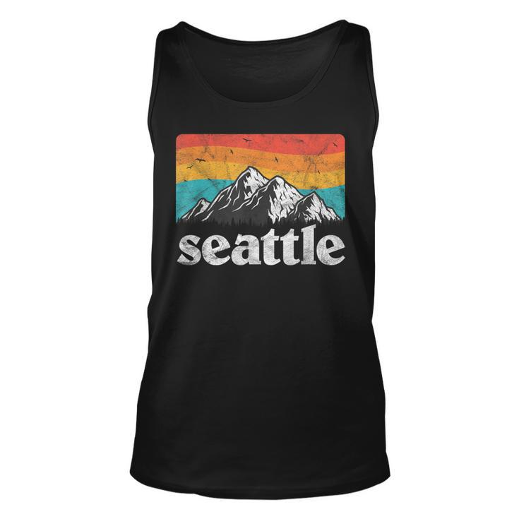 Seattle Washington Retro 70S 80S Mountains Nature Distressed Sweatshirt