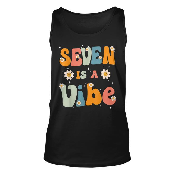 Seven Is A Vibe 7Th Birthday Party 7 Seven Year Old Kids  Unisex Tank Top