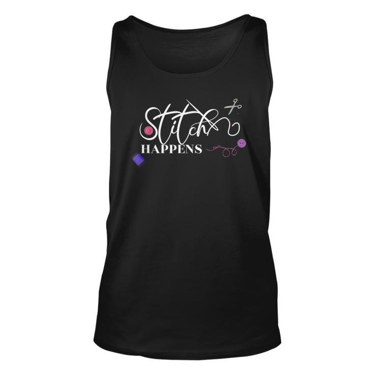Sewing QuoteStitch Happens  Unisex Tank Top