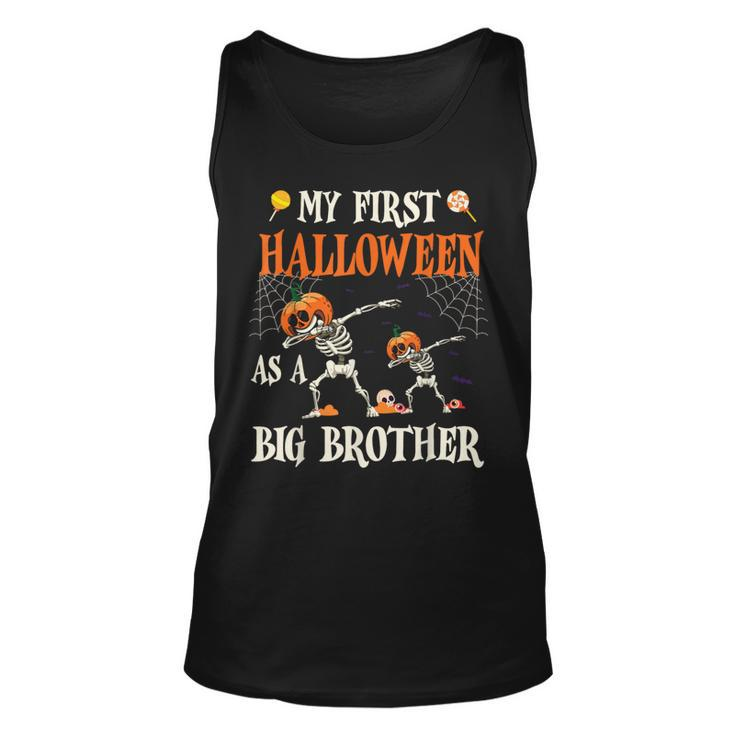 Skeleton Dabbin Together My First Halloween As A Big Brother Tank Top