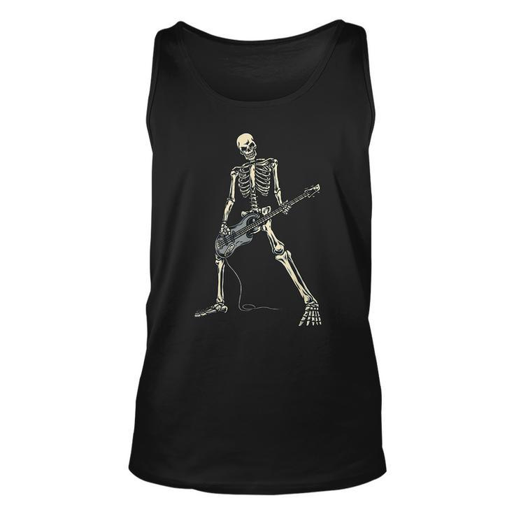 Skeleton Playing Bass For Bassist And Bass Guitar Players  Unisex Tank Top