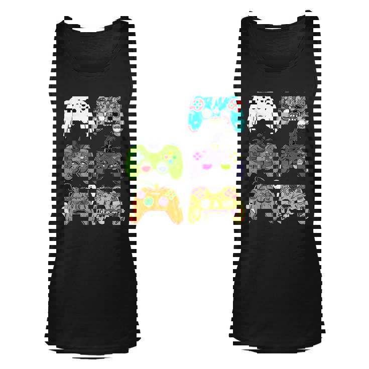 Skeleton Zombie Gaming Controllers Halloween For Gamer Boys Tank Top