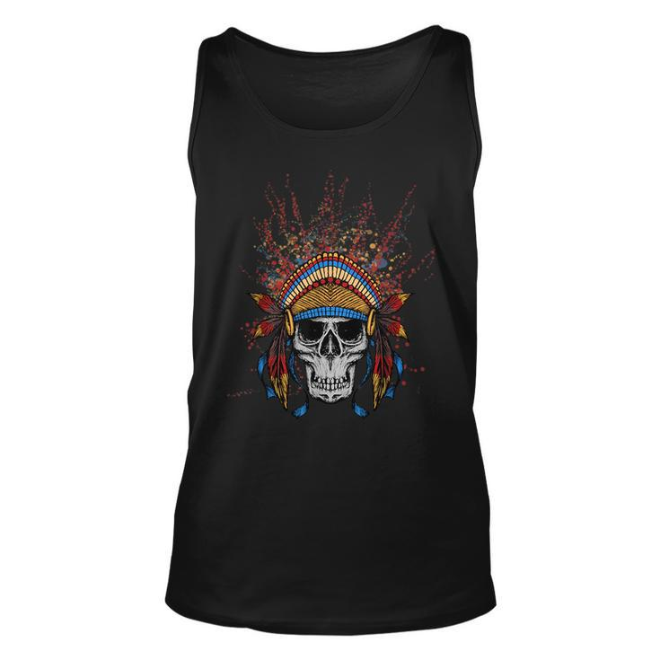 Skull And Headdress Native American Gift Indian  Unisex Tank Top