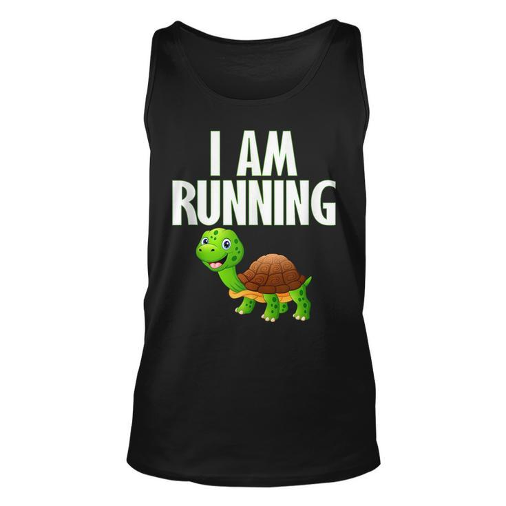 Slow Runner Turtle I Am Running Runner Graphic Running Tank Top
