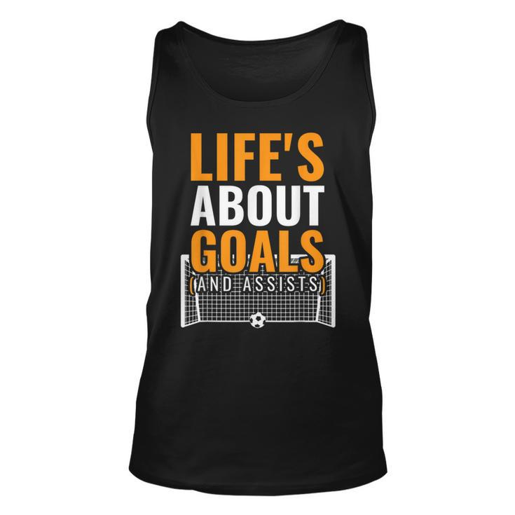 Soccer For Boys Life's About Goals Boys Soccer Tank Top