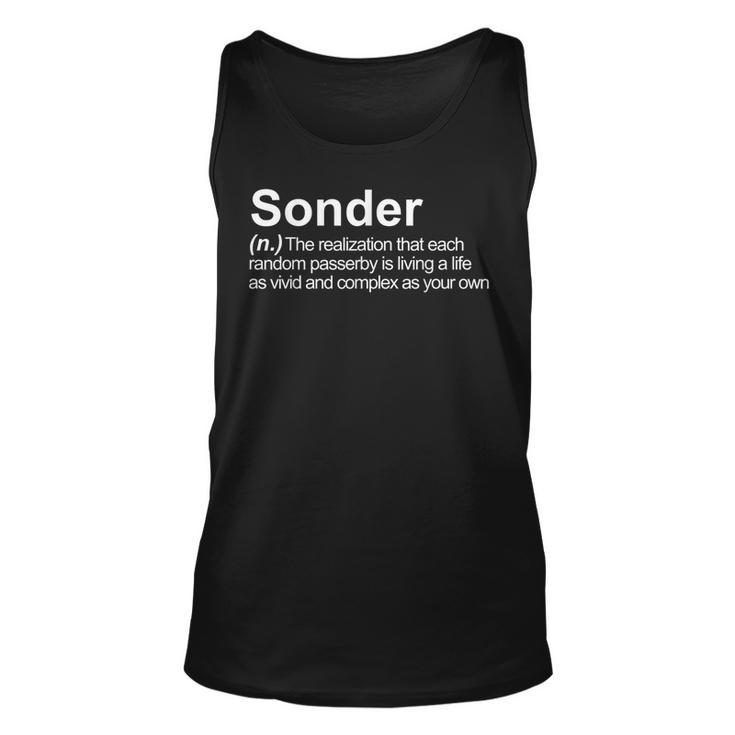 Sonder Word Definition Vocabulary Typewriter Poetry Ah Definition Tank Top