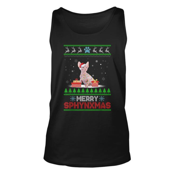 Sphynx Cat Lover Christmas Ugly Xmas Sweater Sphynx Tank Top
