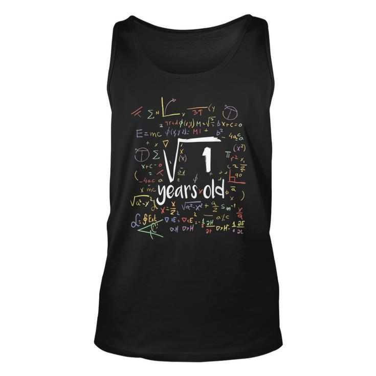 Square Root Of 1 Nerd 1 Years Old 1Th Birthday Math Math Tank Top