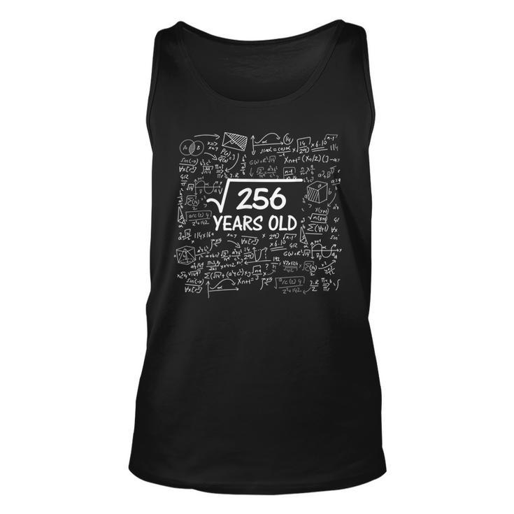 Square Root Of 256 Years Old 16Th Birthday Math Attire Tank Top