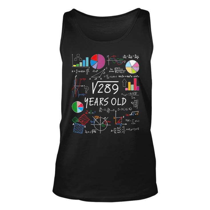 Square Root Of 289 17Th Birthday 17 Year Old Math Nerd Math Tank Top