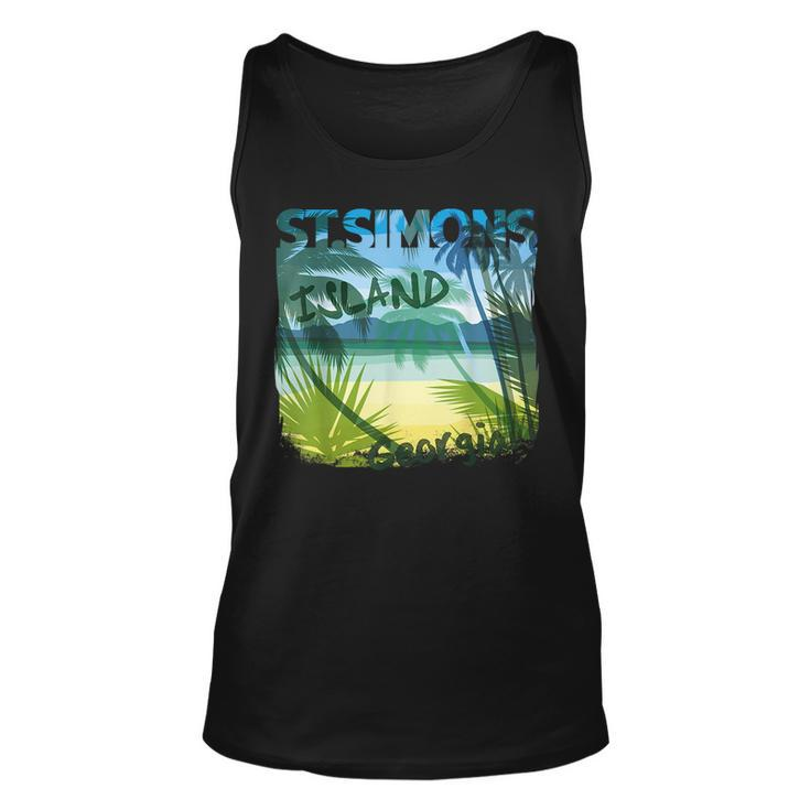 St Simons Island Georgia Beach Summer Matching Tree Georgia And Merchandise Tank Top