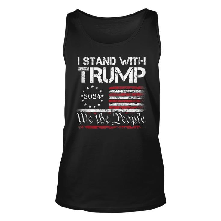 I Stand With Trump 2024 We The People Usa Flag 4Th Of July Tank Top
