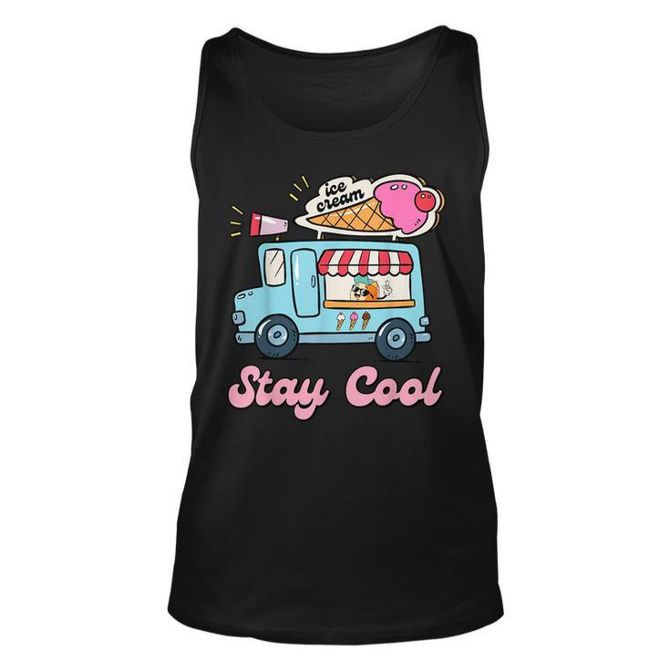 Stay Cool Ice Cream Van Summer Beach Vacay Ice Cream Cone  Unisex Tank Top