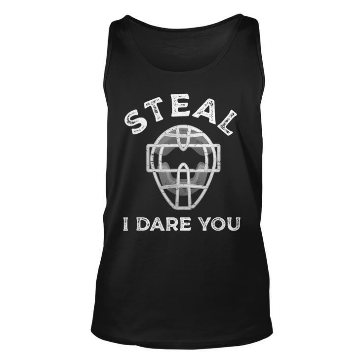 Steal I Dare You Catcher Baseball Softball Vintage T  Unisex Tank Top