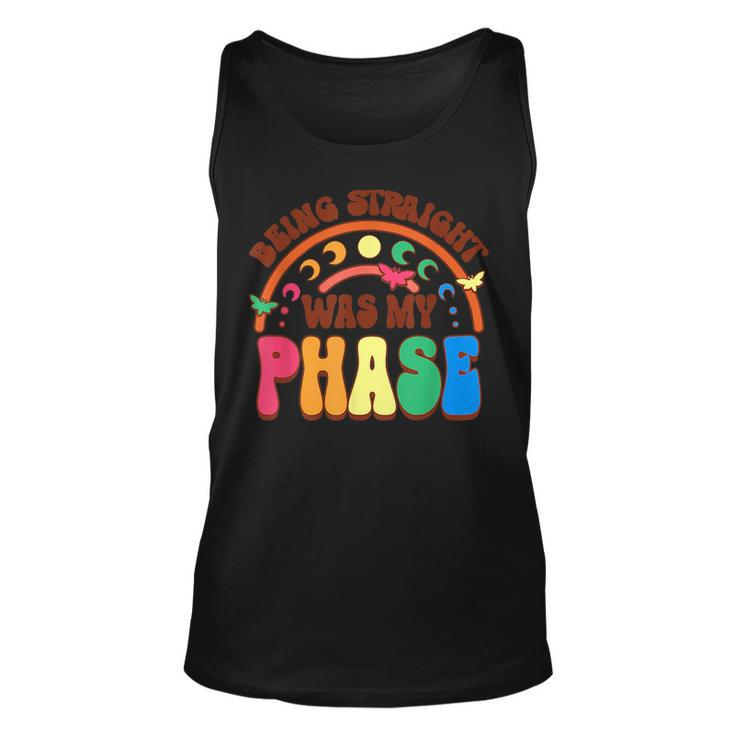 Being Straight Was My Phase Groovy Lgbt Pride Month Gay Les Tank Top