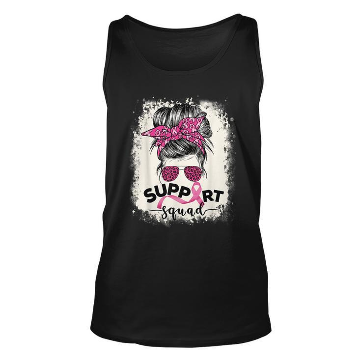 Support Squad Messy Bun Breast Cancer Awareness Pink Warrior Tank Top