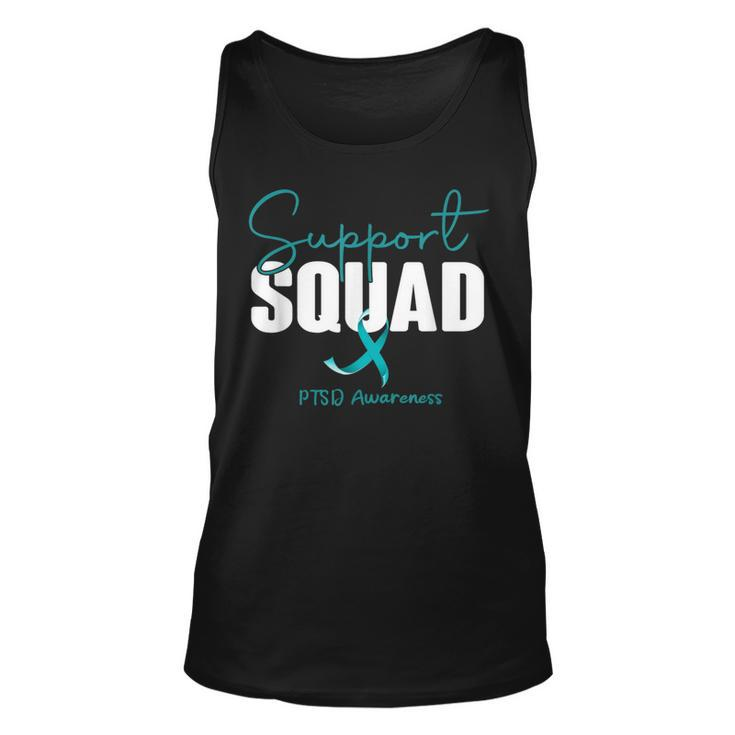 Support Squad Teal Ribbon Ptsd Awareness  Unisex Tank Top