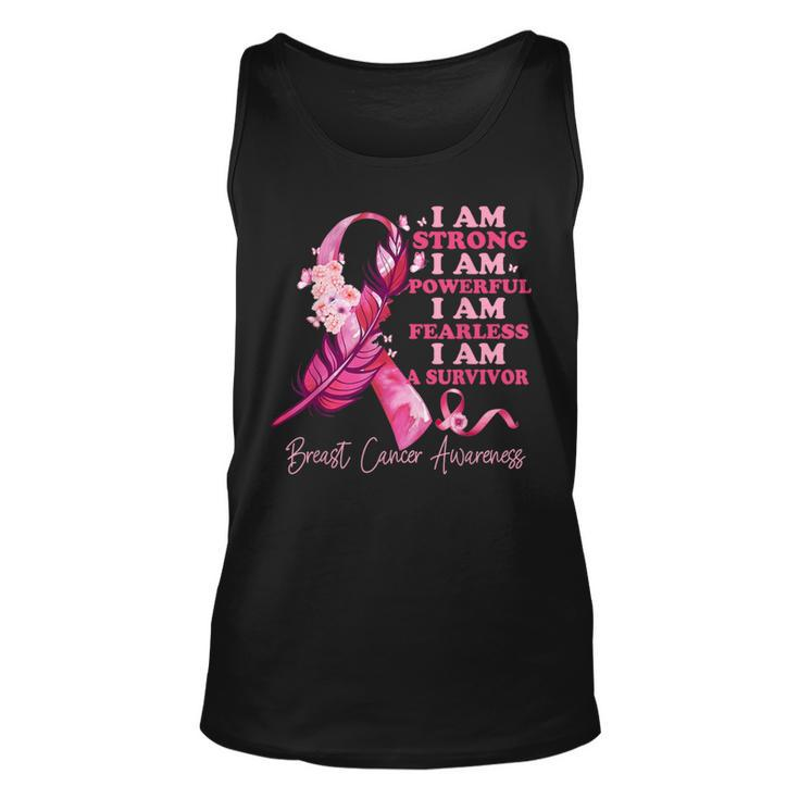 I Am A Survivor Breast Cancer Awareness Pink Ribbon Feathers Tank Top