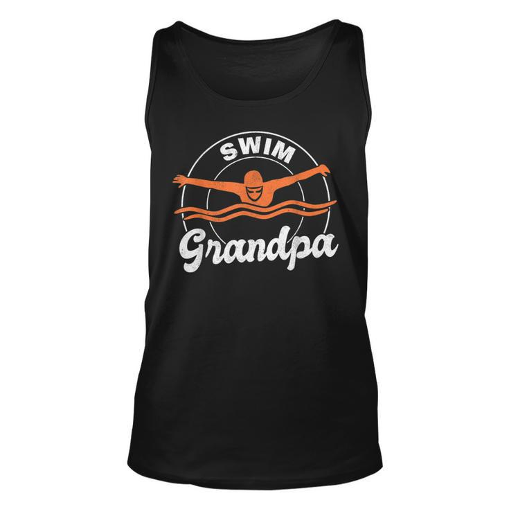 Swim Grandpa Swim Athlete Grandfather Swimmer Swimming  Unisex Tank Top