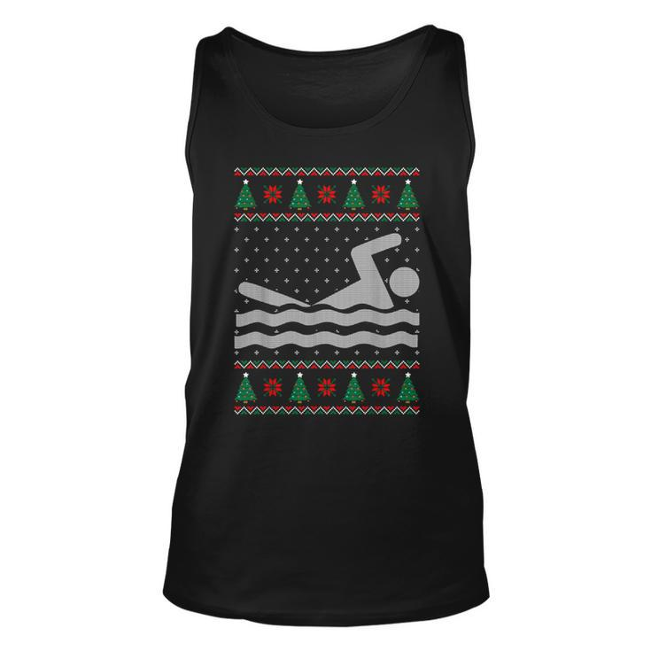 Swimming Ugly Christmas Sweater Tank Top