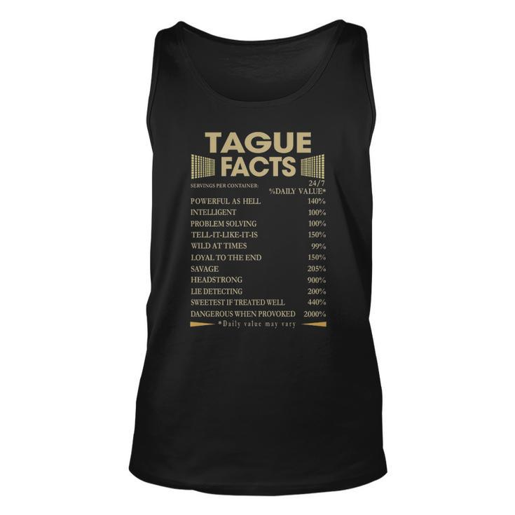 Tague Name Gift Tague Facts V2 Unisex Tank Top
