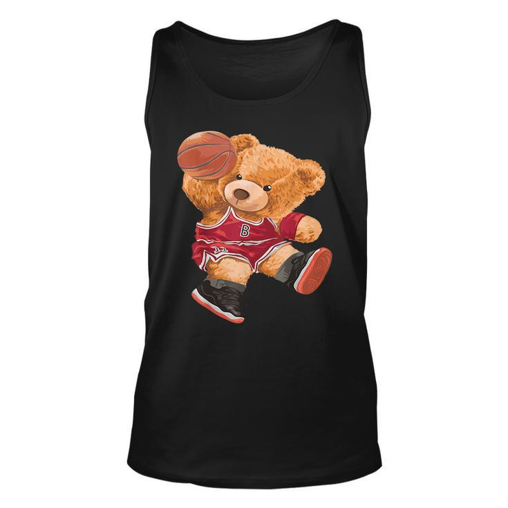 Teddy Bear Basketball Slam Dunk Sport Cute Cartoon Teddy Bear Tank Top