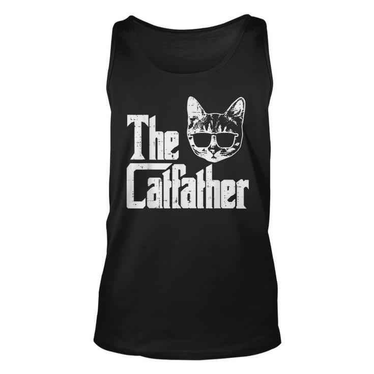 The Catfather Funny Cat Dad Fathers Day Movie Pun Papa Men Unisex Tank Top