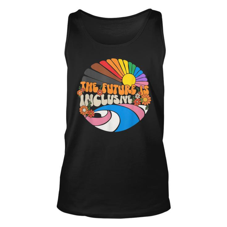 The Future Is Inclusive Lgbt Flag Groovy Gay Rights Pride  Unisex Tank Top