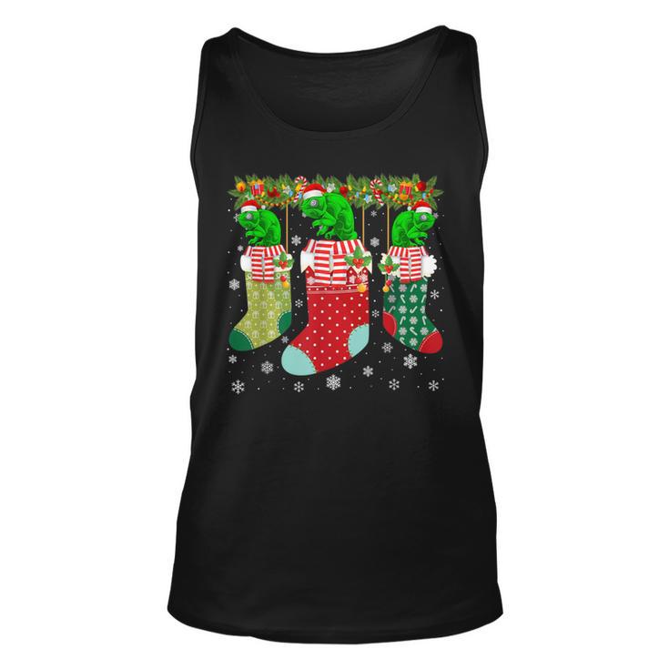 Three Chameleon In Socks Ugly Christmas Sweater Party Tank Top